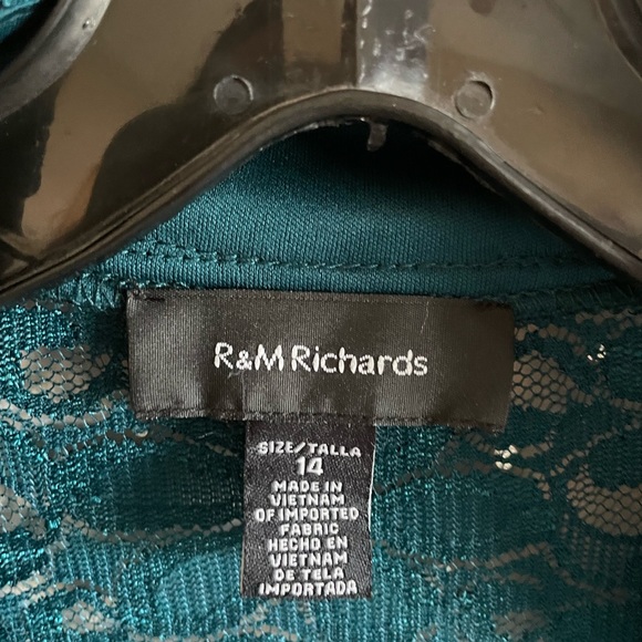 R & M Richards Emerald Green Sleeveless Dress with Jacket.  Size 14.  Never worn - Picture 9 of 10